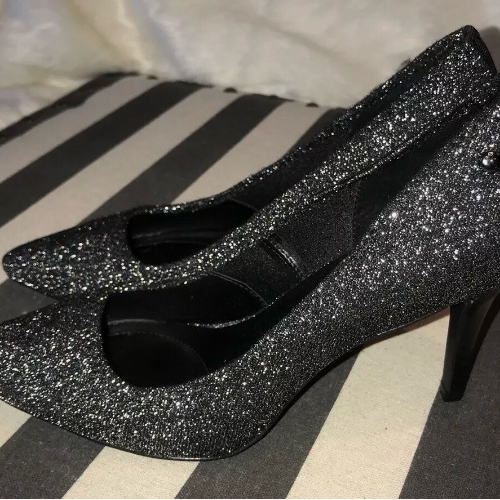 Black Glitter Vera Wang Heels